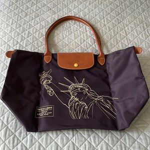 Longchamp le pliage dark purple NEW YORK EDITION